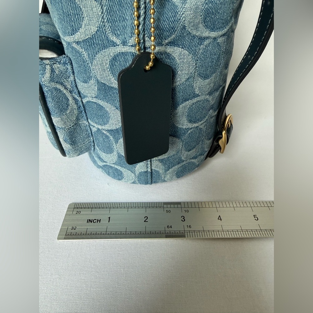 NWT Coach Hadley Backpack Signature blue Denim  /Gold hardware CDB95 - Picture 11 of 14